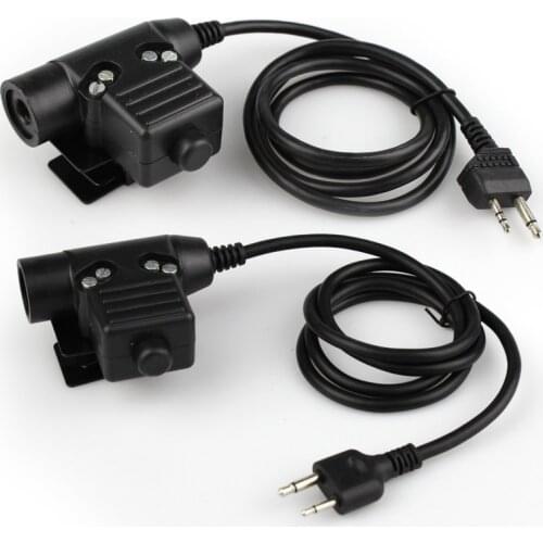 Tactical U94 PTT Cable Plug Headset Adapter for Icom Kenwood Midland Motorola Mobile Phone Airsoft Headphone Walkie Talkie Plug