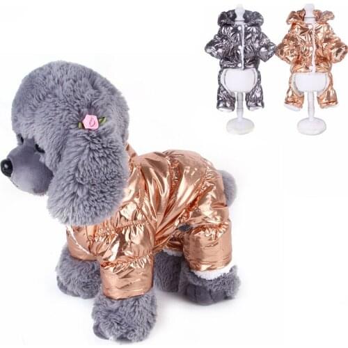 Dog Warm Clothes Puppy Winter Parkas Pet Waterproof Padded Plush Coat Chihuahua Outdoor Windproof Jumpsuit Pet Costume Supplies