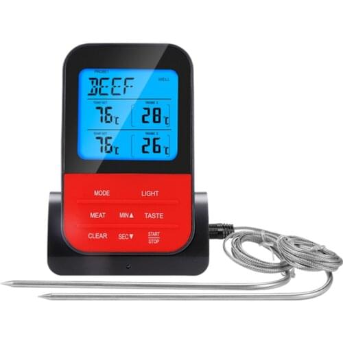 Wireless Digital Kitchen Probe Cooking Food Meat Thermometer With Dual Probes For Grill BBQ Thermometer
