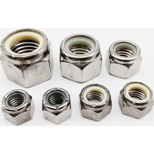 UNF 10#-32 to 1/2-20 304 A2-70 Stainless Steel UK US Fine Thread Hex Nylon Insert Lock Nut Hexagon Self-locking Nylock Locknut