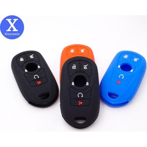 Xinyuexin Smart Car Key Case for Buick Verano Regal Lacross Encore Envision Enclave Silicone Key Case for Car 2017-2019 5Button