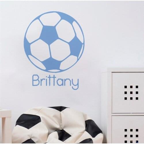 YOYOYU Wall Decal Soccer Ball Football Sport Custom Name Baby Boys Bedroom Decoration Vinyl Wall Sticker Gift Kids Decor ZW112