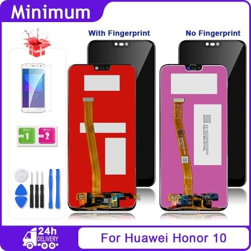 For Huawei Honor 10 5.84" LCD Display Touch Screen Digitizer Assembly + Fingerprint Replacement + Tools For Honor10 COL-L29 LCDs