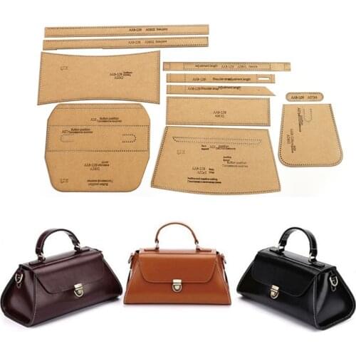 1Set DIY Kraft Paper Template Casual Fashion Shoulder Bag Crossbody Bag Handbag Leather Craft Pattern DIY Stencil Sewing Pattern