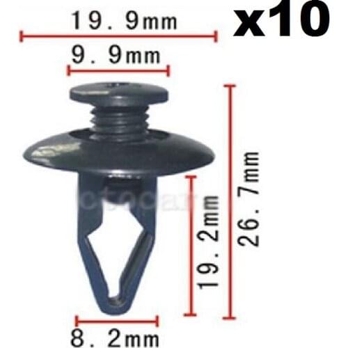 10pcs Nylon Fastener Rivet Push-Type Retainer Clip Fender For Ford For Nissan 63844-01A00 ,MNA01-56145,NA01-56145 Expansion nail