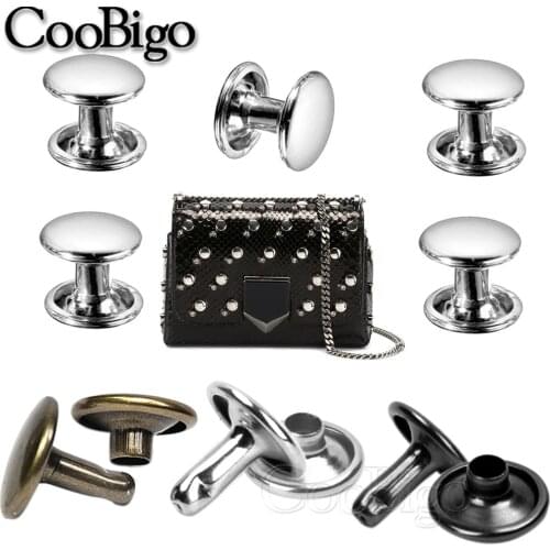 100 Sets Metal Rivets Studs Spikes for Leather Bag Belt Garment Shoes Pet Collar Decor DIY Craft Accessories Double Cap 10mm