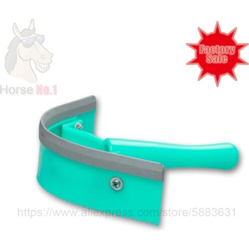 103 7004 Plastic Two Tone Sweat Scraper 18.5x22cm Horse Grooming Kits Soft Rubber Edge Light Weight Removing Water and Sweat
