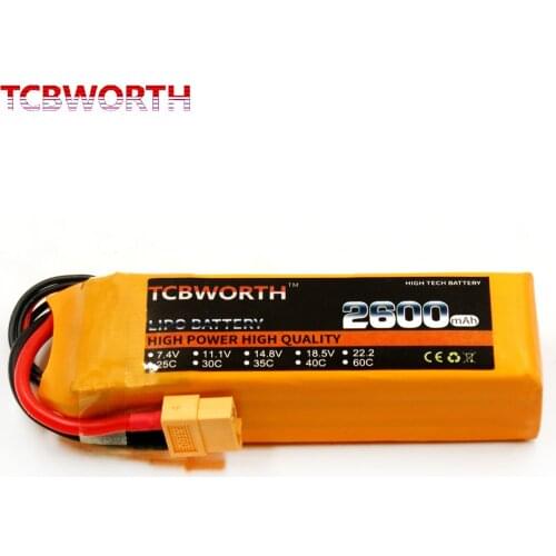11.1V RC Drone LiPo Battery 3S 11.1V 2600mAh 25C 35C 60C Rechargeable Batteries For RC Airplane Car Boat Quadrotor 3S RC Battery