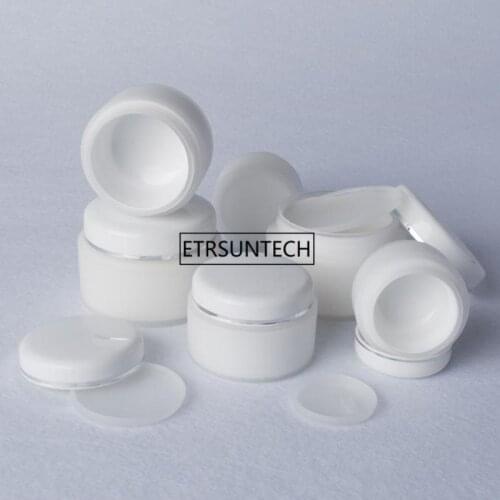 15g 30g 50g New Double Layers PP Cream Jar Packing Box With White Lid White Color Plastic PP Bottle F2017871