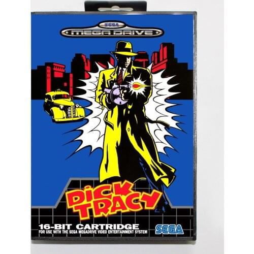 16 bit Sega MD game Cartridge with Retail box - Dick Tracy game card for Megadrive Genesis system