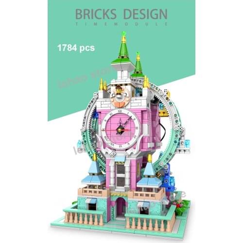 1784pcs Electronic Clock Series Amusement Park Model Building Blocks Home Display block Toys For Kids Birthday With Clock Module