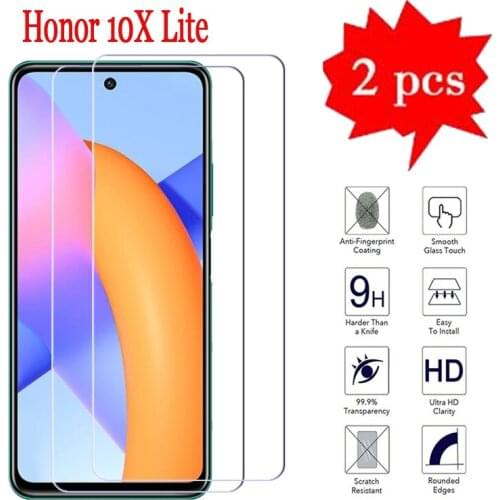 2Pcs Protective Film For Honor 10X Lite Screen Protector 9H 2.5D9H 2.5D Tempered Glass For Huawei 10X Lite Cover