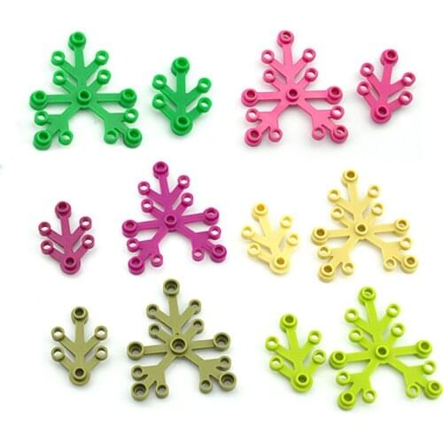 40-80pcs Plant Tree Grass Leaves Flower City Accessories Compatible all brands Building Blocks Garden DIY Bricks river baseplate