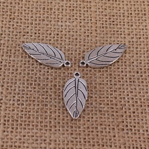 5pcs Leaf Charms 30x13mm Antique Silver Color Pendant for DIY Jewelry Making Findings Handmade Craft 0174