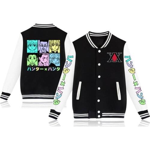 2020 Anime Hunter X Hunter Killua Leorio Kurapika Gon Hisoka Unisex Fleece Sweatshirts Men jacket Baseball Coat Uniform top
