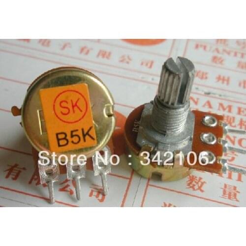 Free Shipping! 100pc WH148 Single 3 feet amplifier volume potentiometer / Gamesxboxs potentiometer B5K single joint-15mm