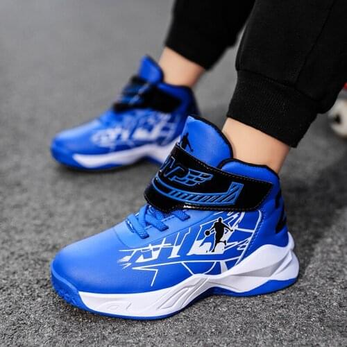 Kid Sneaker Boys Jordan Basketball Sneakers Fashion Children High-top Leather Waterproof Soft Bottom Sports Shoes Outdoor 2.5-7