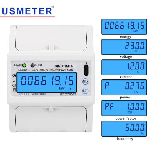 NEW AC 220V Power Saving Meter Energy Meter RS485 Modbus Single Phase DIN Rail LCD Digital with backlight Multifunctional