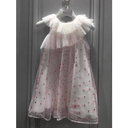 Summer baby girls dress embroidered floral ruffles fashion baby girls dresses