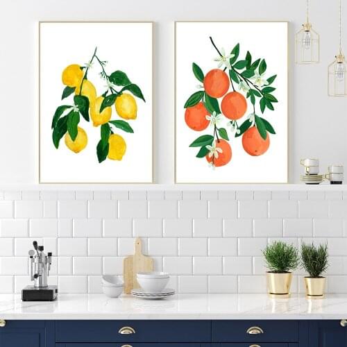 Lemon Orange Kitchen Posters Prints Wall Art Canvas Painting Fruit for Living Room Decoration Nordic Style Pictures Home Decor