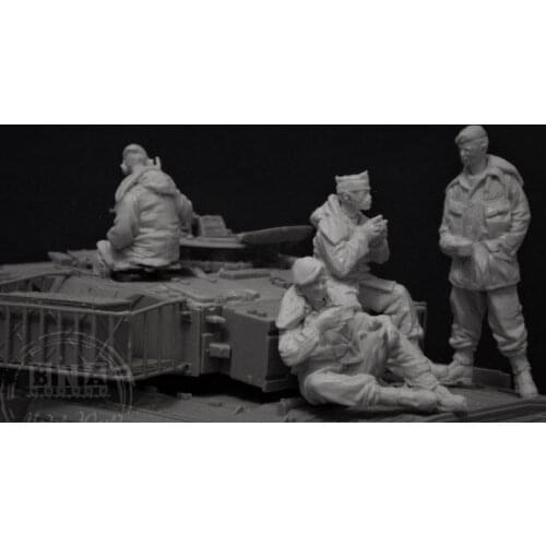 1/35 scale Modern British Tanker 4 People miniatures Resin Model Upgrade Kit figure Free Shipping