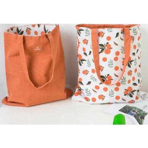 Reusable Canvas Shopper Bags Eco Reusable Foldable Shoulder Bag Large Handbag Fabric Tote Bag for Women Shopping Bags