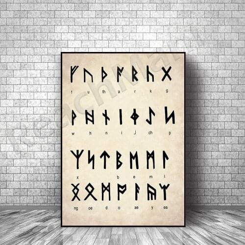Rune Letter Wall Art Poster-Rune Printing-Rune Poster-Rune Letter Nordic Decorative Wall Art Poster Gift