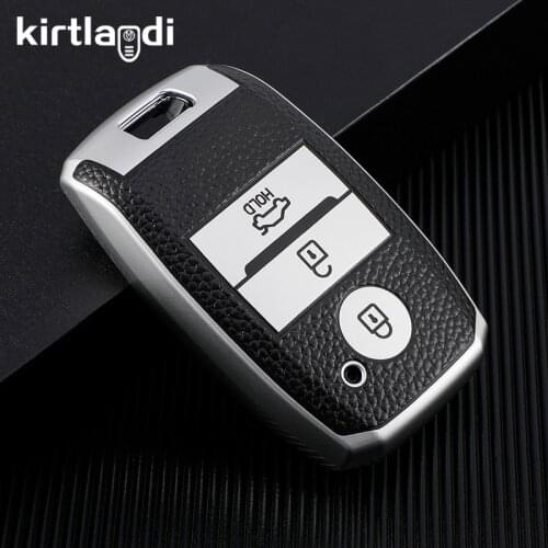 New Leather+TPU Car Key Cover Case Holder for Kia Rio 5 Ceed X-Line Cerato K3 Sportage 4 Picanto K5 Optima Sorento Forte Stinger