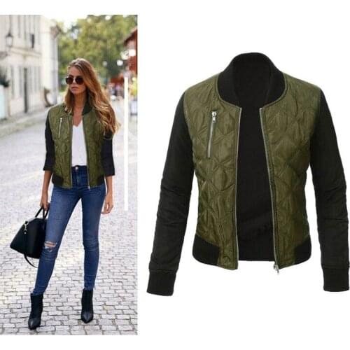 Autumn Bomber Jacket Women Zipper Up Retro Coat Spring 2019 Long Sleeve Basic Plus Size Short Biker Jackets Female