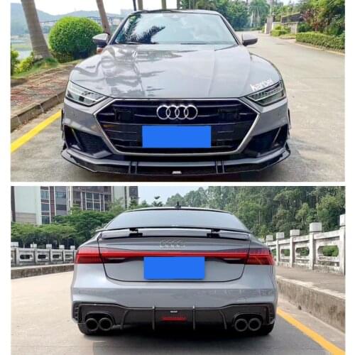 Carbon Fiber Front Bumper Lip Rear Bumper Diffuser Side Skirts Spoiler Fits For AUDI A7 S7 C8 2019 2020 2021