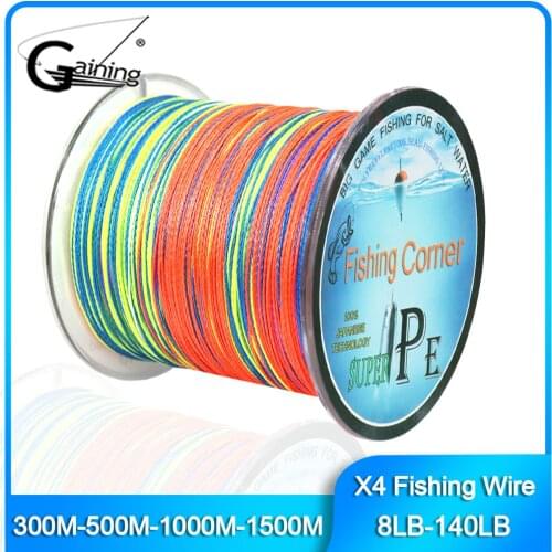 300M/500M/1000M/1500M Braided Fishing Line 4 Strands PE Braid Multicolor Super Power Japan Multifilament Line for Crap Fishing