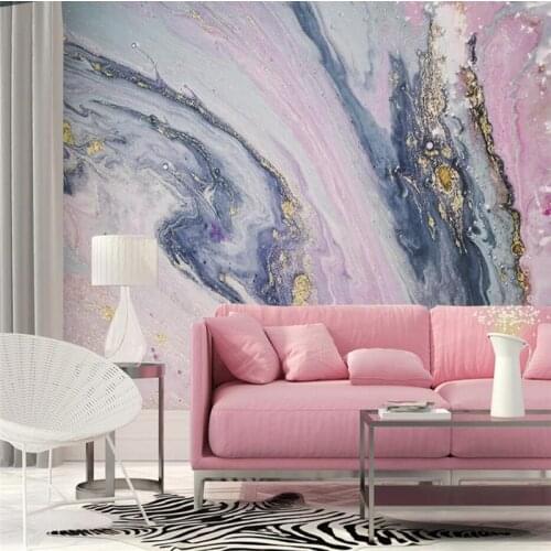Custom 3D Wallpaper Mural Pink Family Abstract Stone TV Background Wall Decorative Painting