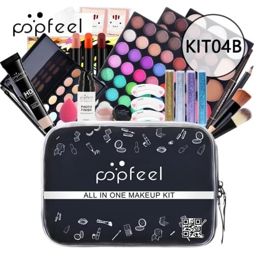POPFEEL Makeup 25 Piece Set All In One Makeup Kit Eyeshadow LipGloss Lipstick Brushes Eyebrow Concealer Beauty Cosmetic TSLM1