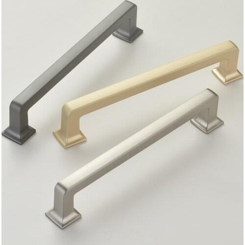 Zinc Alloy Gray /gold Cabinet Handles Solid Drawer Knobs Kitchen Cupboard Door Pulls Furniture Handle Cabinet Hardware