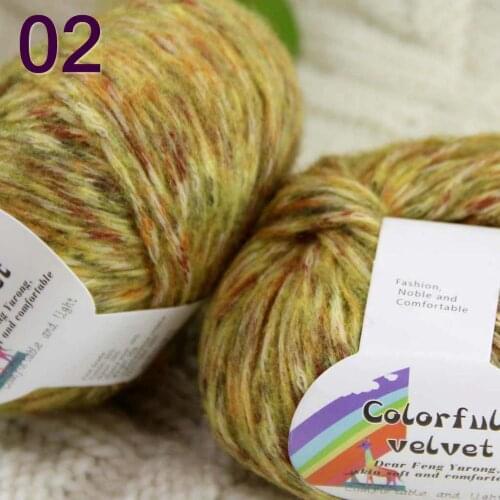 Sale of 2ballsX50g thread camel hair color broken line knitted scarf coat line mohair wool needlework yellow 824-02-2