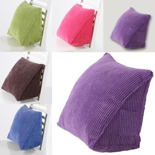 Solid Color Corduroy Ribbed Wedge Triangle Cushion Love Position Cushion Couple Adult Pillow Home Furniture Bed Sofa Decor