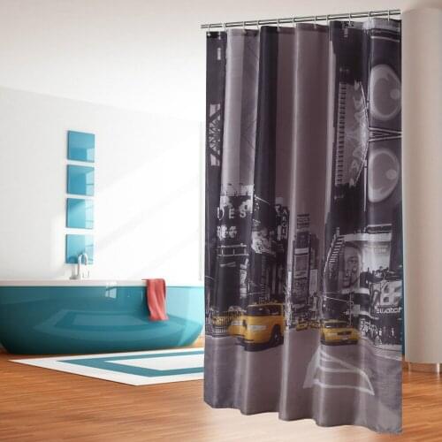 High-end city bathroom waterproof polyester shower curtain custom mildew bathroom shower curtain room hotel restaurant curtain