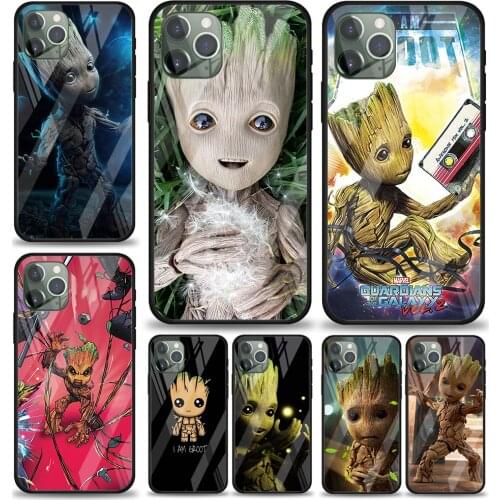 Baby Groot Cutest Tempered Glass Cover For Apple IPhone 12 Mini 11 Pro XS MAX XR X 8 7 6S 6 Plus Phone Case Coque