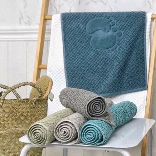 Foot Jacquard Cotton Bath Mat Toilet Floor Mats Water Absorb Bathroom Carpet Rugs Hotel Shower Room Wipe Feet Towels Pad tapis