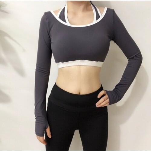 Womens Fitness T-shirts Clothing Gym Long Sleeve Shirt Female Seamless Yoga Top Sportswear Tops Sports Wear For Women T-shirt