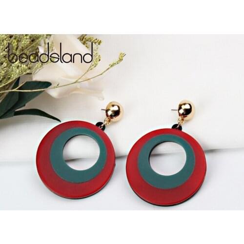 Beadsland Acetic Acrylic Drop Earrings Fashion Bohemia Round Women Girls Gift 38772