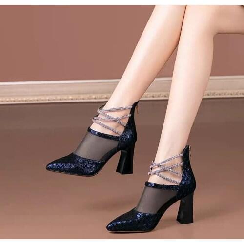 SONDR Women Snake Ankle Boots Thick High Heel Short Boots Women 2021 Fashion Crystal Decoration Summer Warm Ladies Shoes