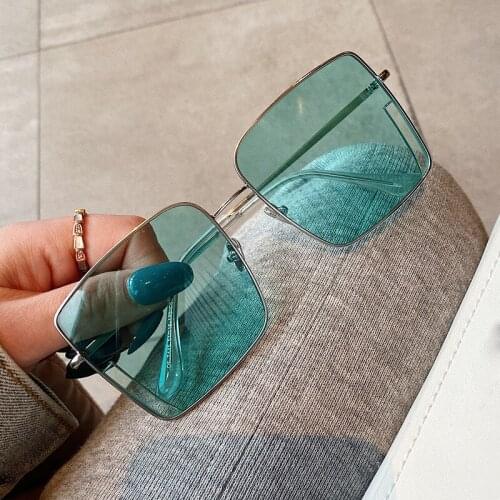 Square Sunglasses Women UV400 Shades Alloy Frame Driving Driver Sun glasses For Women Ocean Lens Sport Eyewear