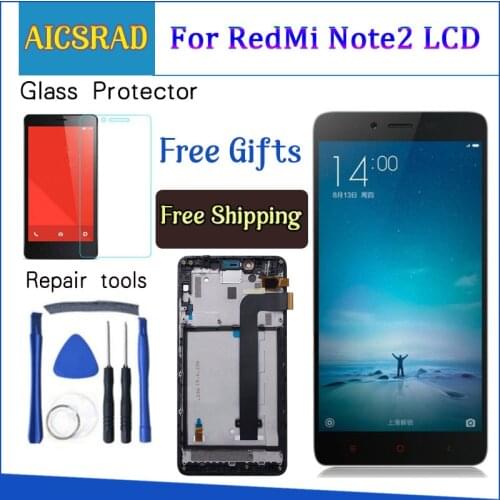 AAA Quality LCD For Xiaomi Redmi Note 2 LCD Display Screen Replacement For Hongmi Note 2 Digitizer assembly Note2 With Frame 5.5