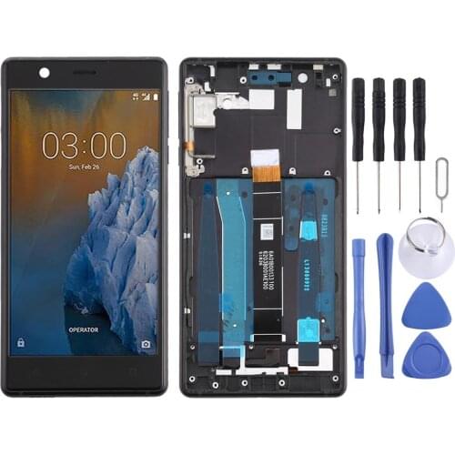 LCD Screen and Digitizer Full Assembly with Frame & Side Keys for Nokia 3 TA-1032