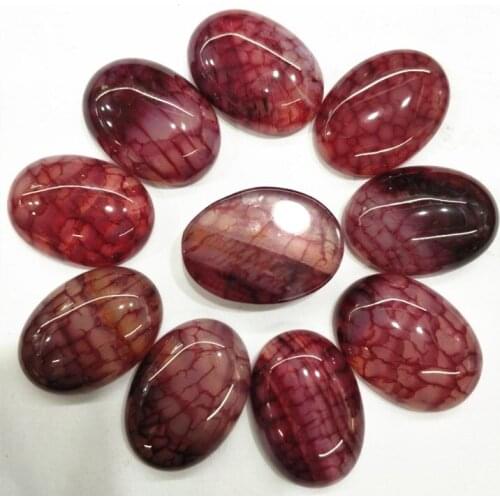 10pcs hot crack stone cabochons oval shape 18x25mm new agate stone semi precious stone beads accessories jewelry components