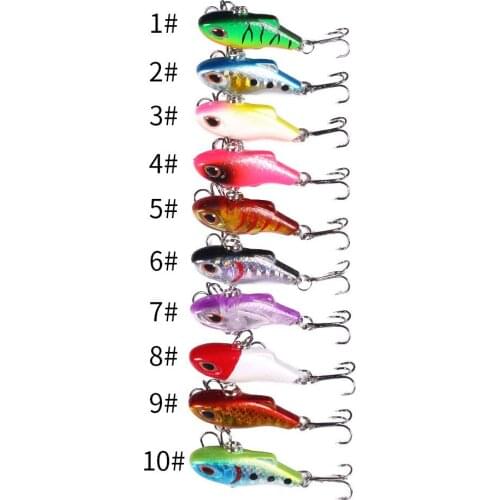 10pc Sinking Mini VIB Fishing Lure 3.5cm 5g Vibration Artificial Baits Winter ice fishing Wobblers Bass Crankbait Fishing Tackle