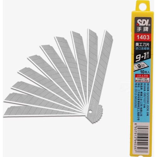 10pcs TaiWan SDI 1403 9mm High-carbon Steel Spare Blades for SDI Cutter Knife,Made in Tanwan
