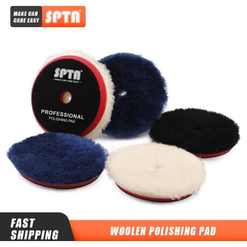 Bulk Sale) SPTA 3"/5"/6" Wool Polishing Pad High Density Lambs Woollen Polish buffing Pad Wool Polishing Pad for Car Polisher