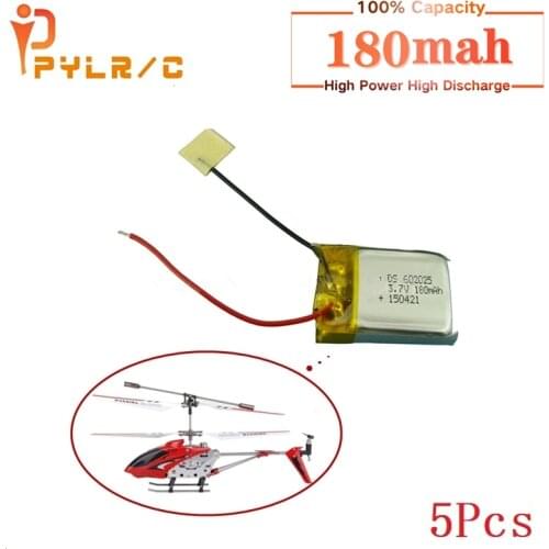 5pcs/lot 3.7V 180mAh Lipo Battery for Syma S107 S107G Skytech M3 Replacement Spare Parts for S108G S109G S102G S111G/X900 X901